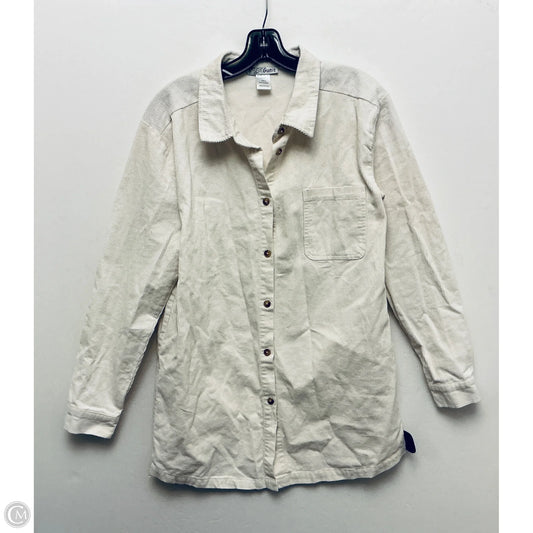 Jacket Shirt By Clothes Mentor In Cream, Size: M