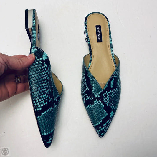 Sandals Flats By Nine West In Snakeskin Print, Size: 8.5