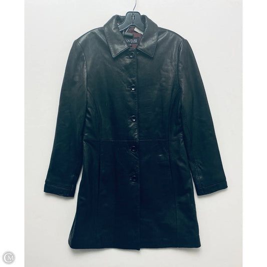Coat Leather By Clothes Mentor In Black, Size: M