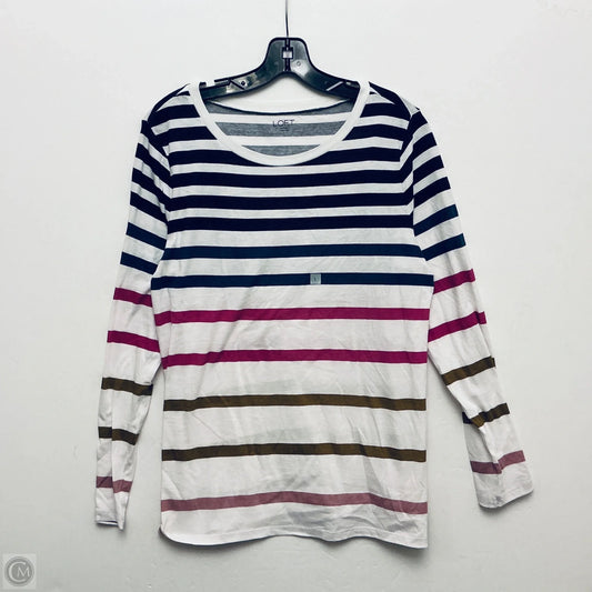 Top Long Sleeve Basic By Loft In Striped Pattern, Size: L