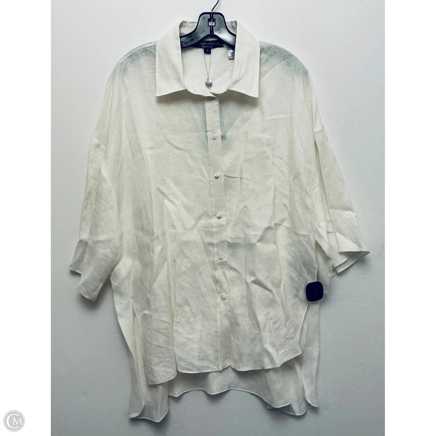 Top Long Sleeve By Ralph Lauren In White, Size: Xxl