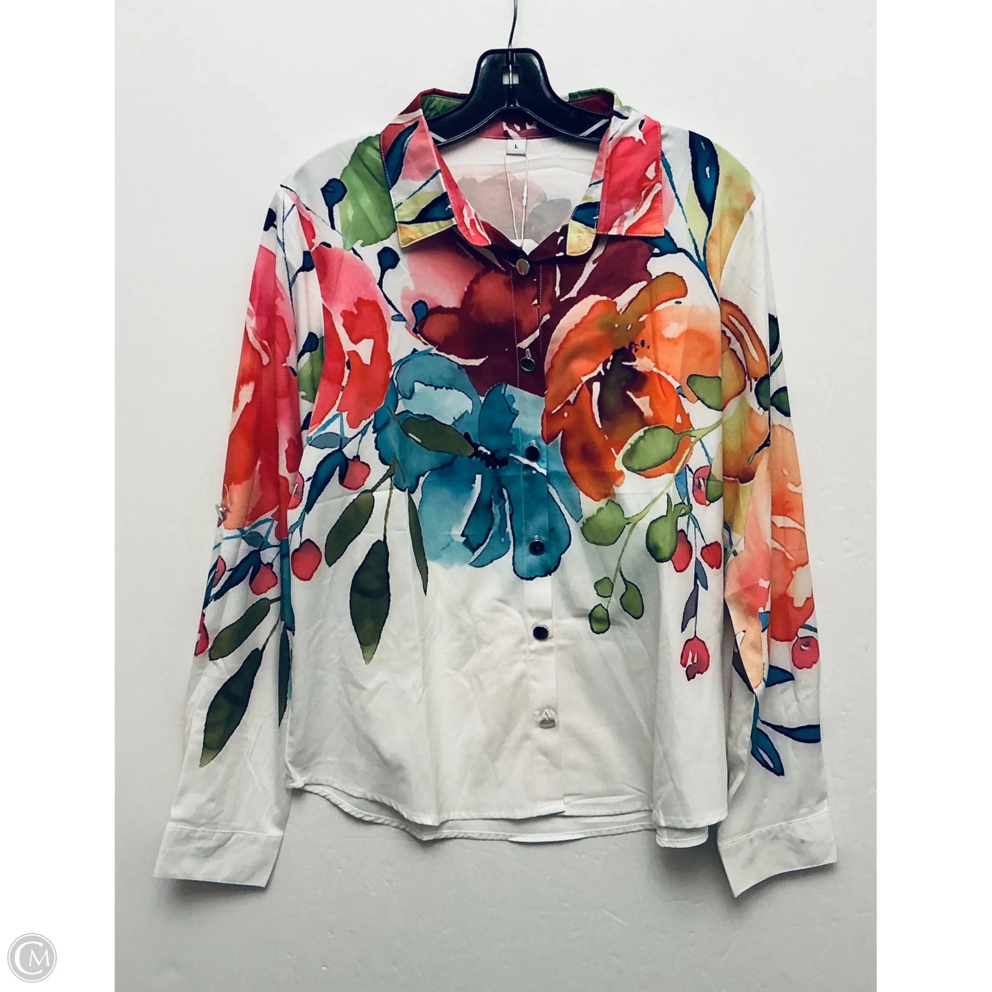 Top Long Sleeve By Clothes Mentor In Floral Print, Size: L