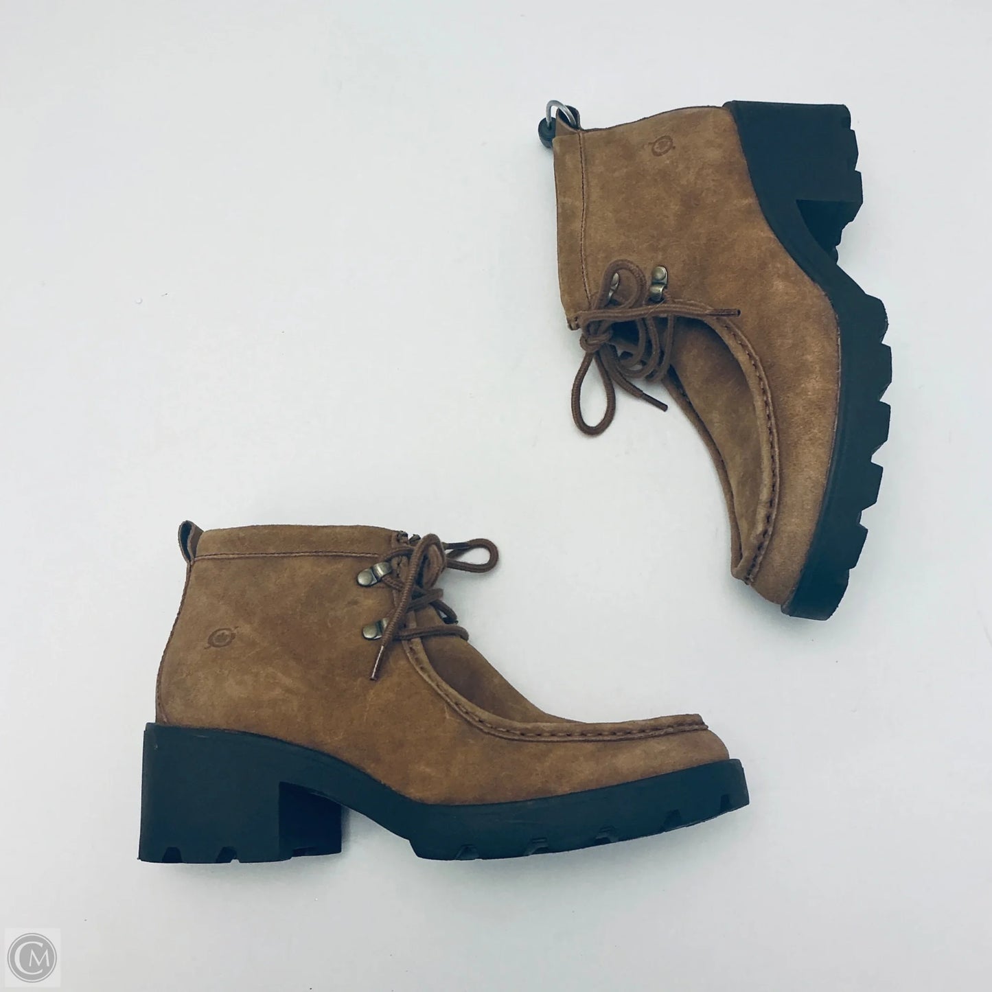 Boots Ankle Heels By Born In Brown, Size: 9.5