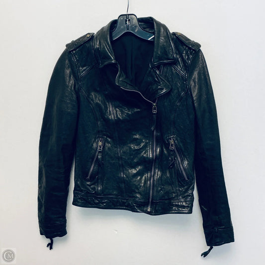 Jacket Leather By Clothes Mentor In Black, Size: S