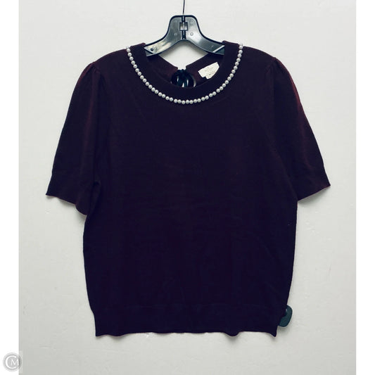 Top Short Sleeve Designer By Kate Spade In Maroon, Size: Xl