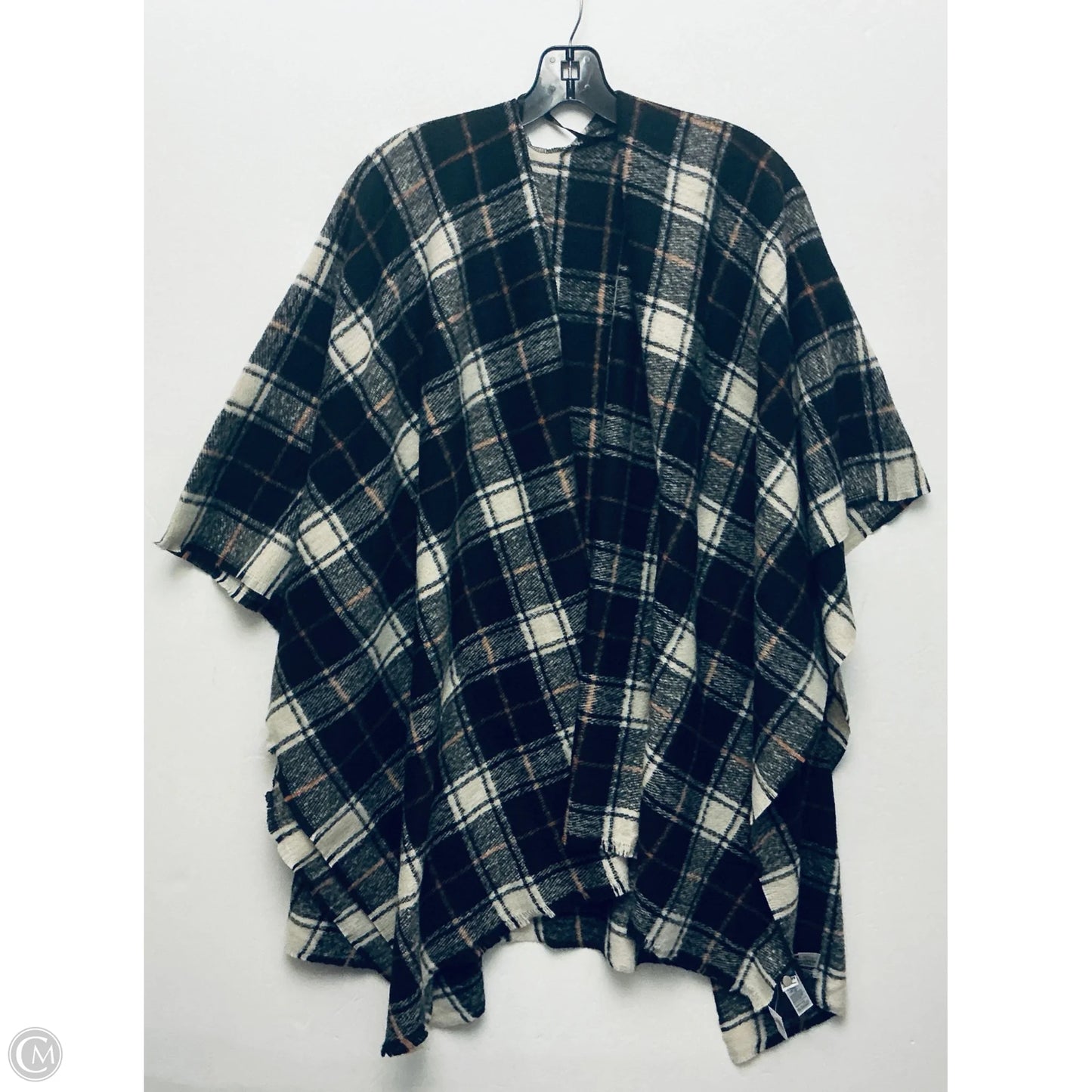 Poncho By Old Navy In Checkered Pattern, Size: Osfm