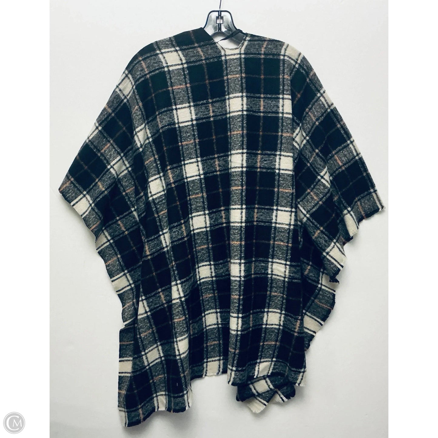 Poncho By Old Navy In Checkered Pattern, Size: Osfm