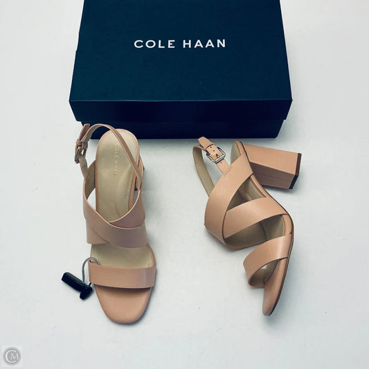 Sandals Heels Block By Cole-haan In Peach, Size: 9