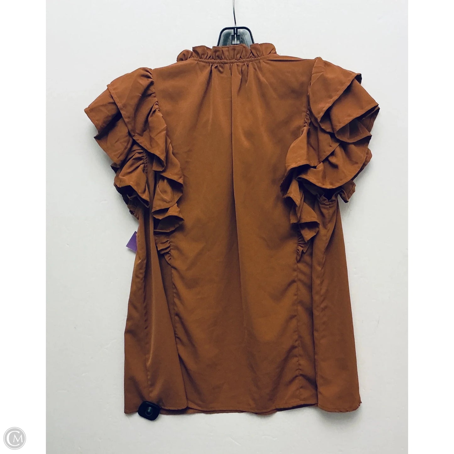 Top Short Sleeve By Entro In Brown, Size: M
