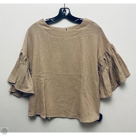 Top Short Sleeve By New In In Brown, Size: M