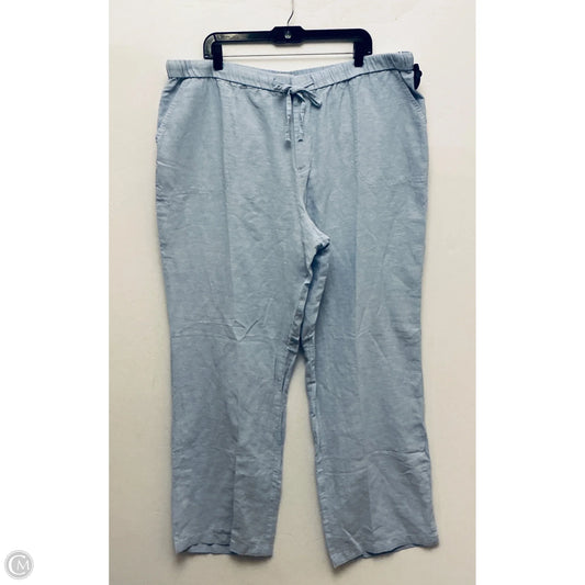 Pants Linen By Liz Claiborne In Blue, Size: Xxl