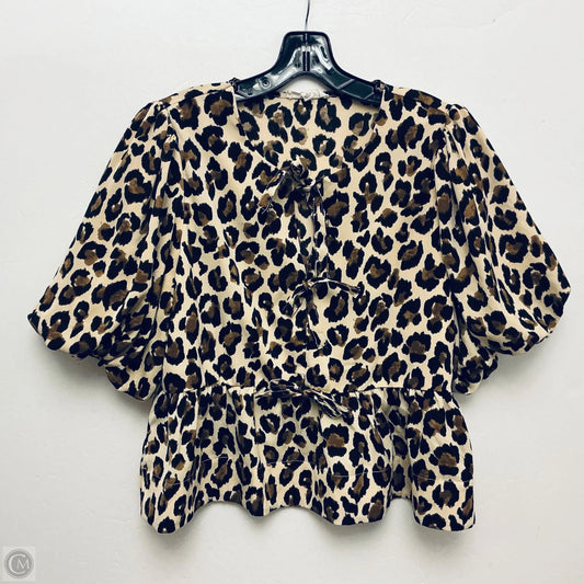 Top Short Sleeve By Entro In Animal Print, Size: L