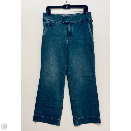 Jeans Wide Leg By Express In Blue Denim, Size: 8