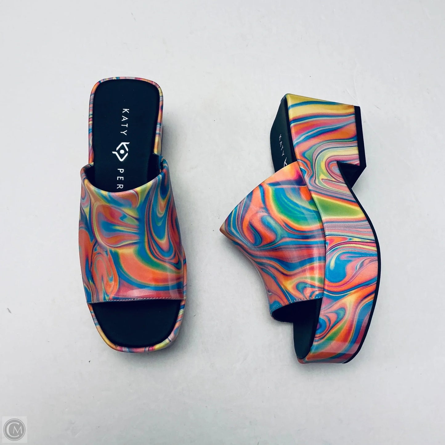 Sandals Heels Platform By Katy Perry In Multi-colored, Size: 5