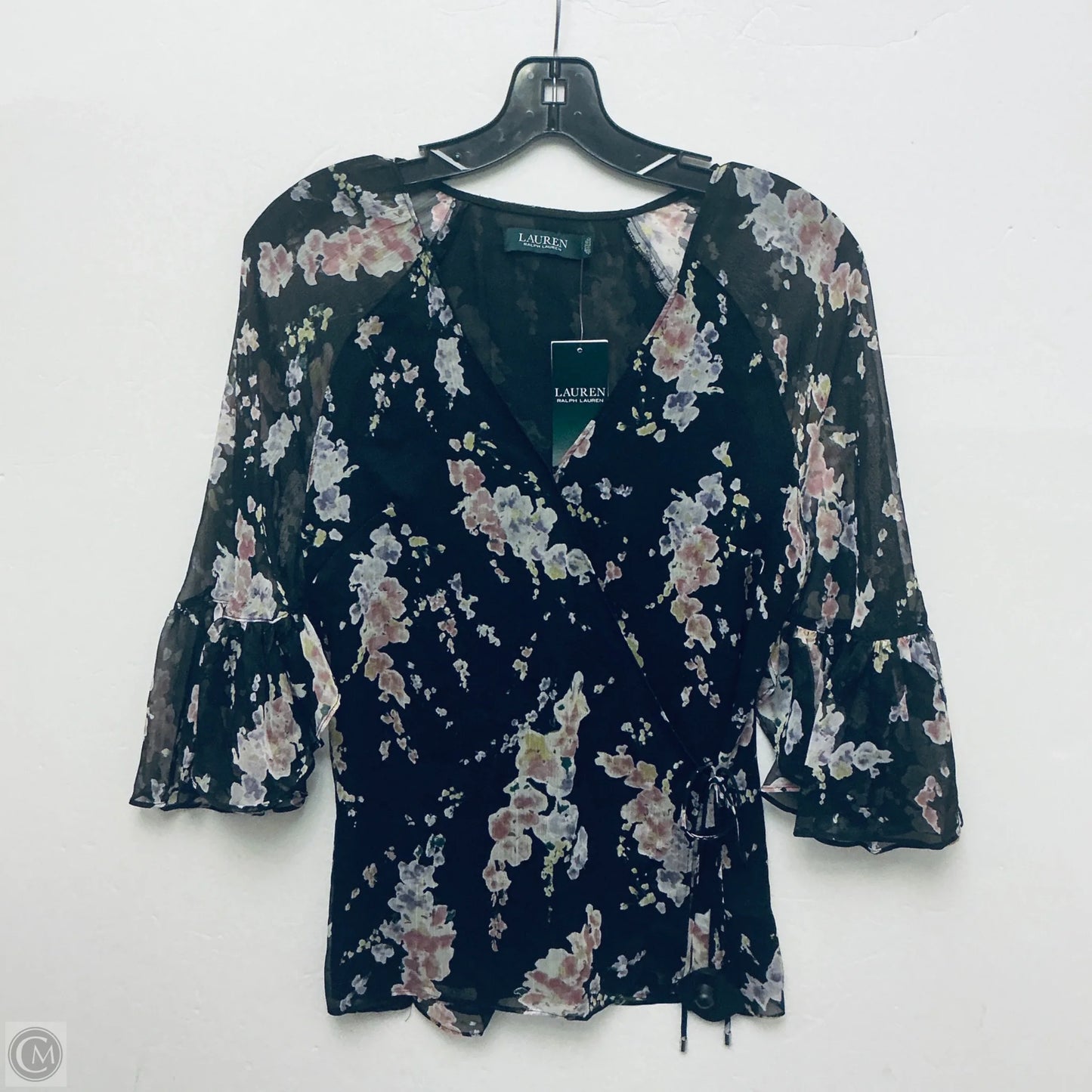 Top Short Sleeve By Lauren By Ralph Lauren In Black, Size: S