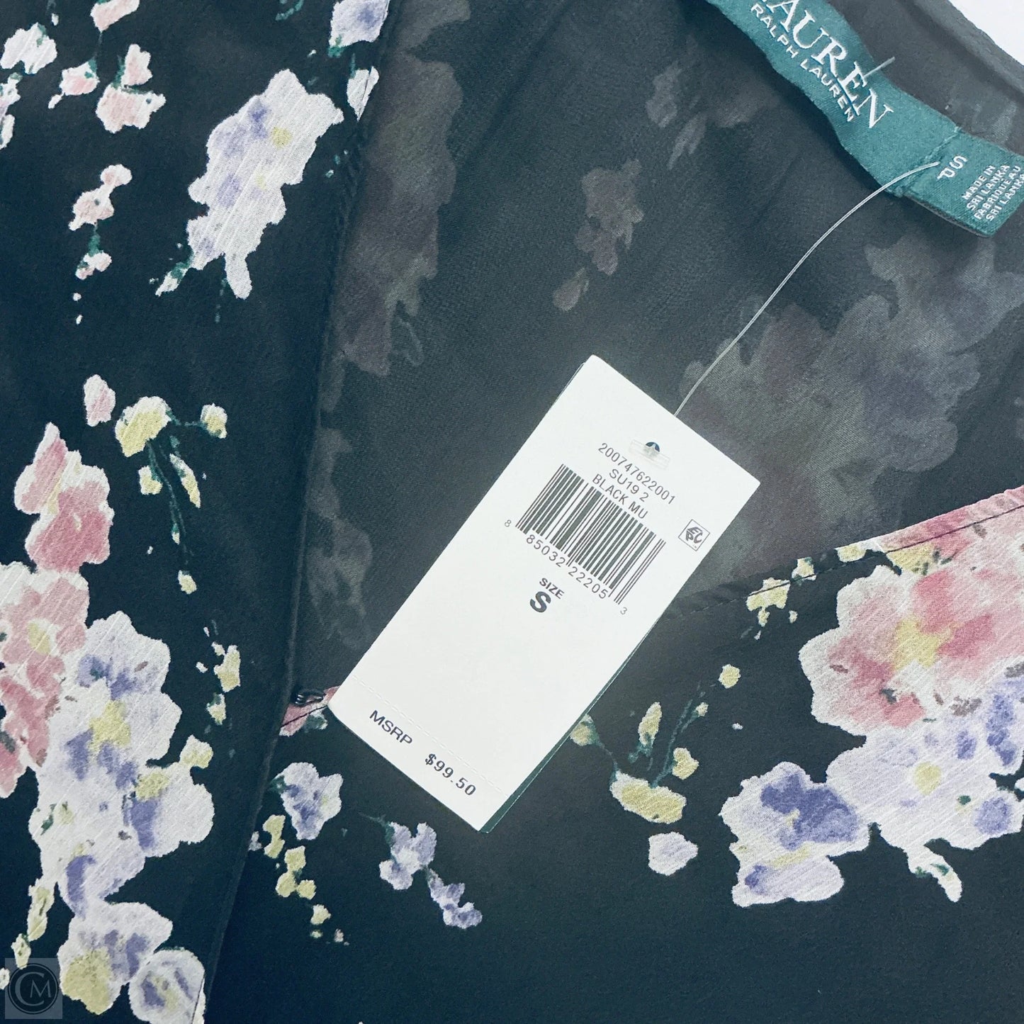 Top Short Sleeve By Lauren By Ralph Lauren In Black, Size: S