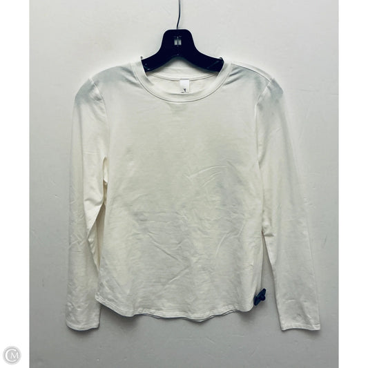 Athletic Top Long Sleeve Crewneck By Yogalicious In Cream, Size: S