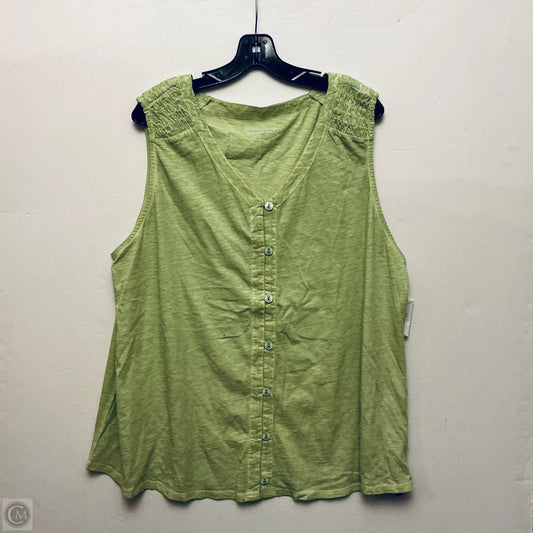 Top Sleeveless By Soft Surroundings In Green, Size: 2x