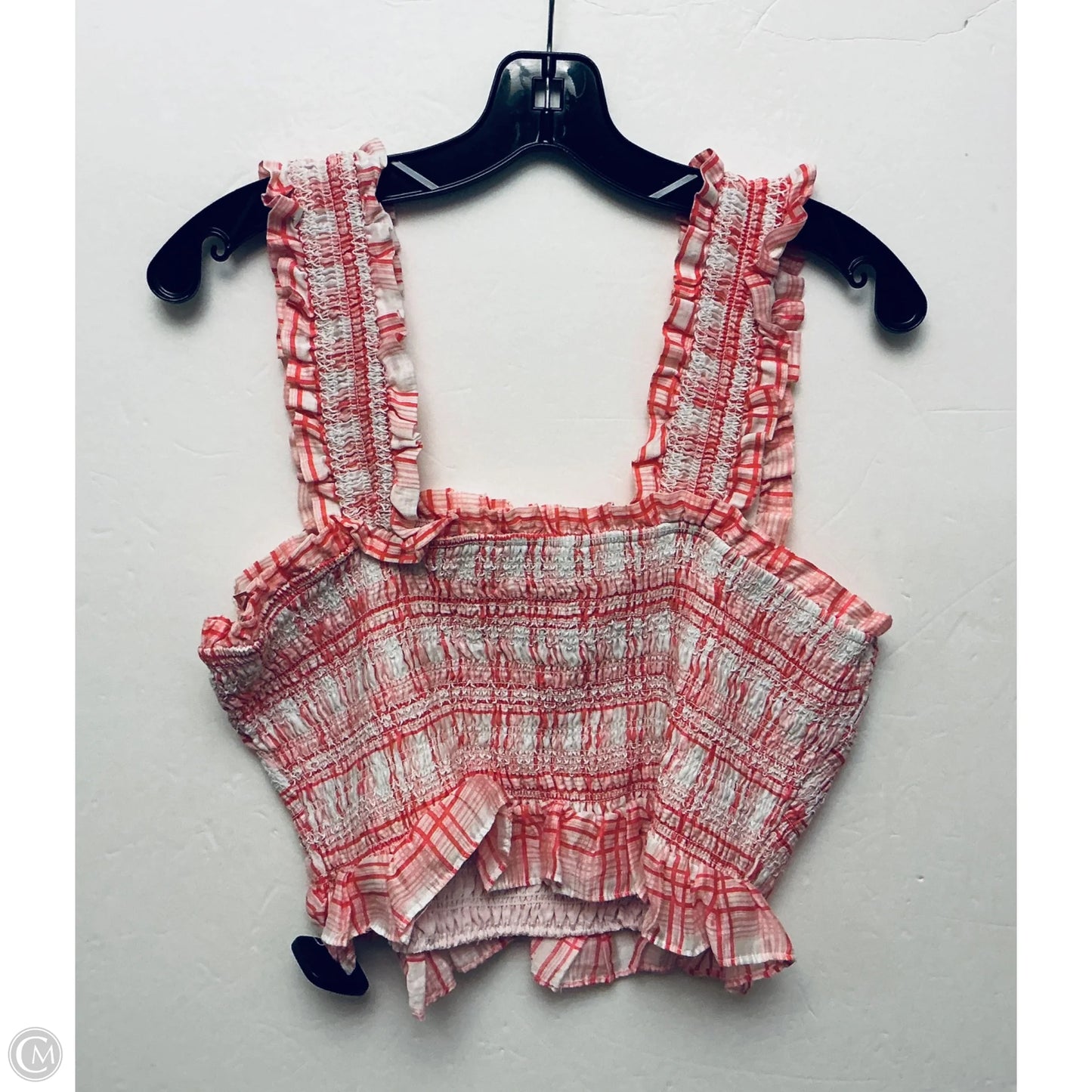Top Sleeveless By Impeccable Pig In Pink & White, Size: L