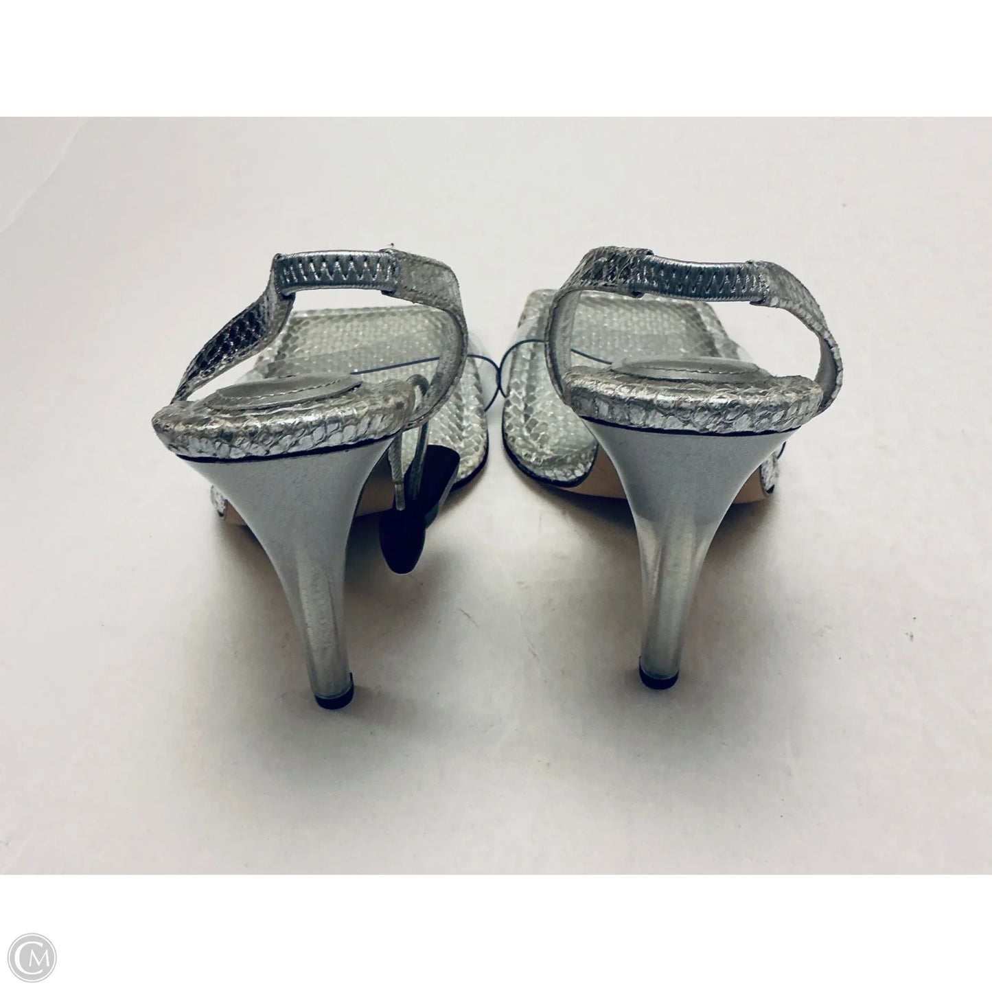 Shoes Heels Stiletto By Good American In Silver, Size: 8