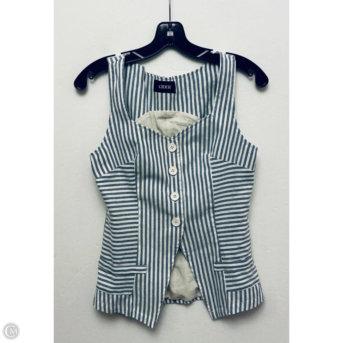 Top Sleeveless By Cider In Striped Pattern, Size: S
