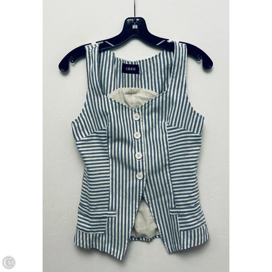 Top Sleeveless By Cider In Striped Pattern, Size: S