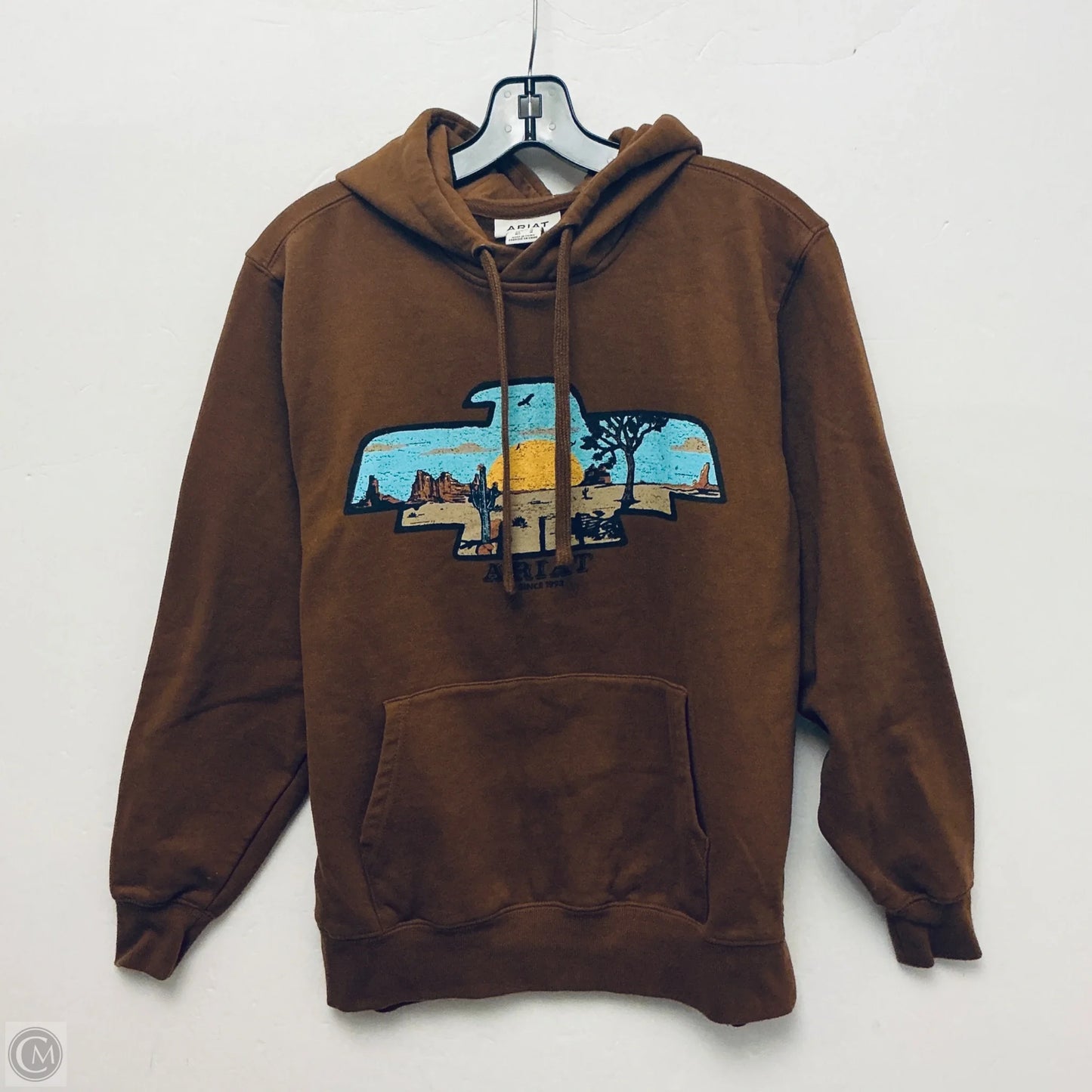 Sweatshirt Hoodie By Ariat In Brown, Size: M