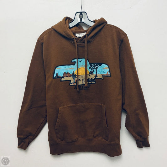 Sweatshirt Hoodie By Ariat In Brown, Size: M