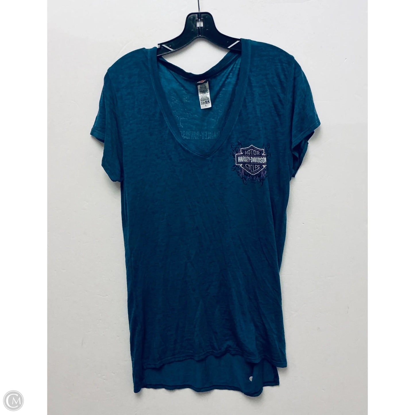 Top Short Sleeve Basic By Harley Davidson In Blue, Size: L
