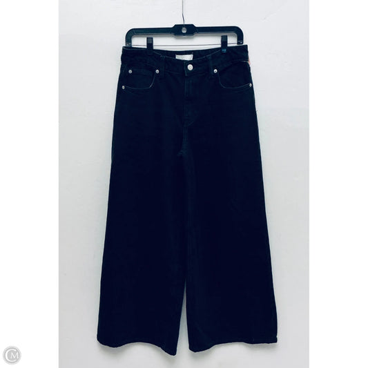 Jeans Wide Leg By H&m In Black Denim, Size: 6
