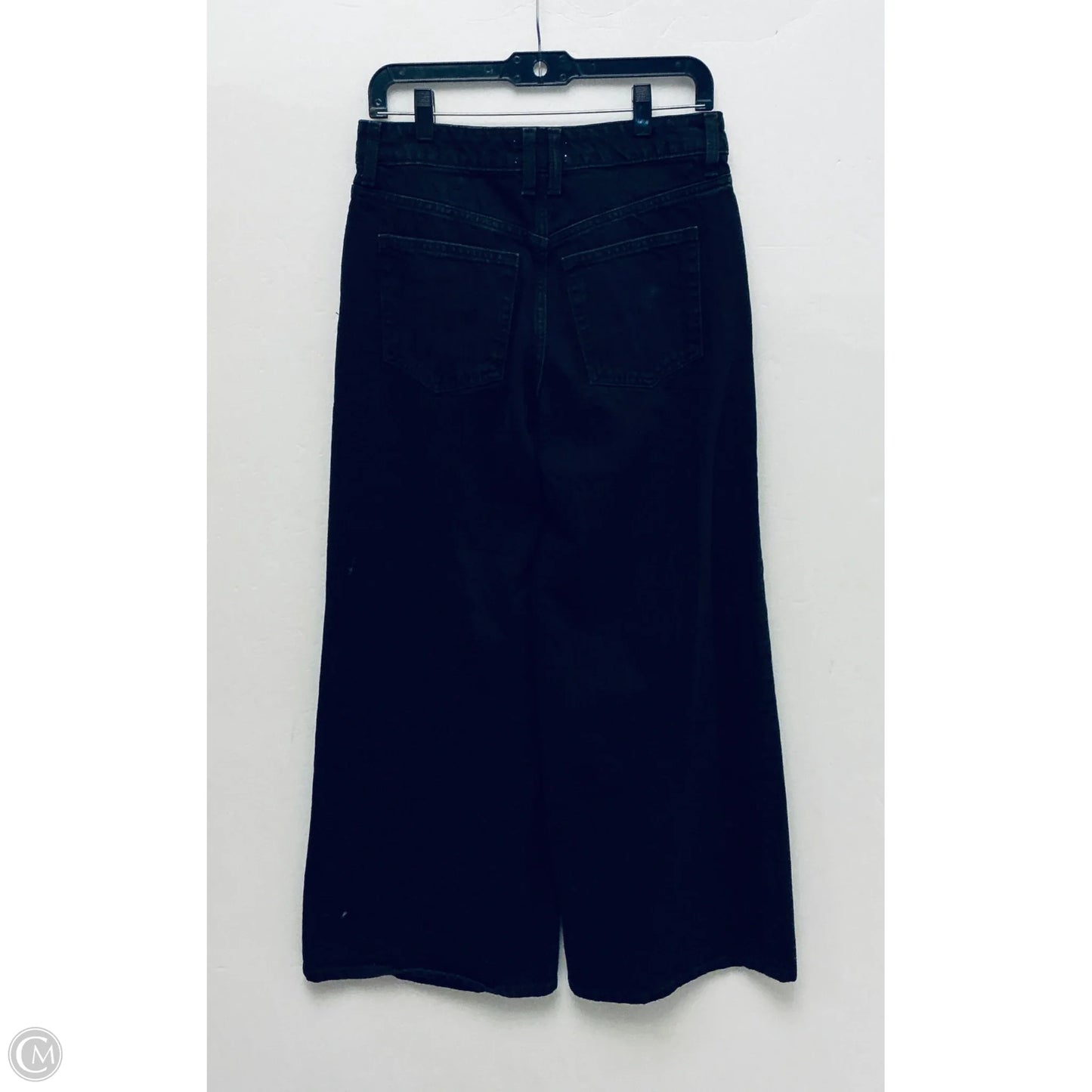 Jeans Wide Leg By H&m In Black Denim, Size: 6