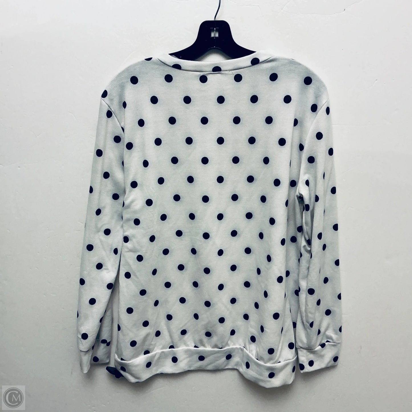 Top Long Sleeve Basic By Clothes Mentor In Polkadot Pattern, Size: L