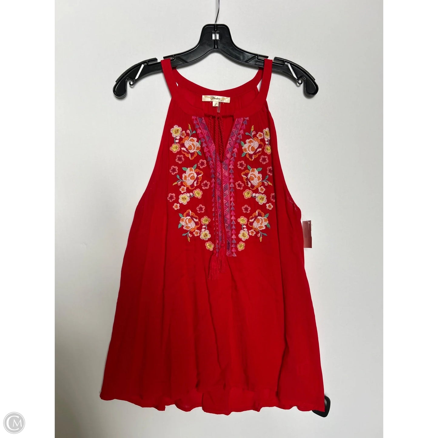 Top Sleeveless By Andree By Unit In Red, Size: L