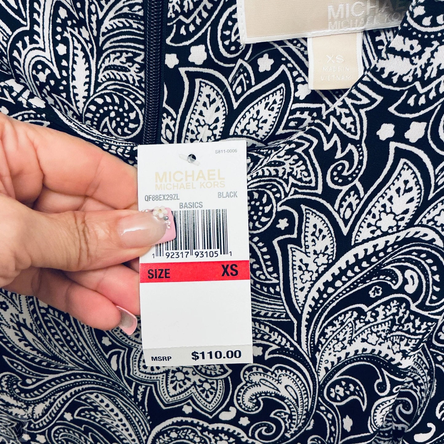 Dress Designer By Michael Kors In Paisley Print, Size: Xs