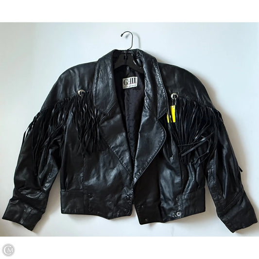 Jacket Leather By G Iii In Black, Size: M