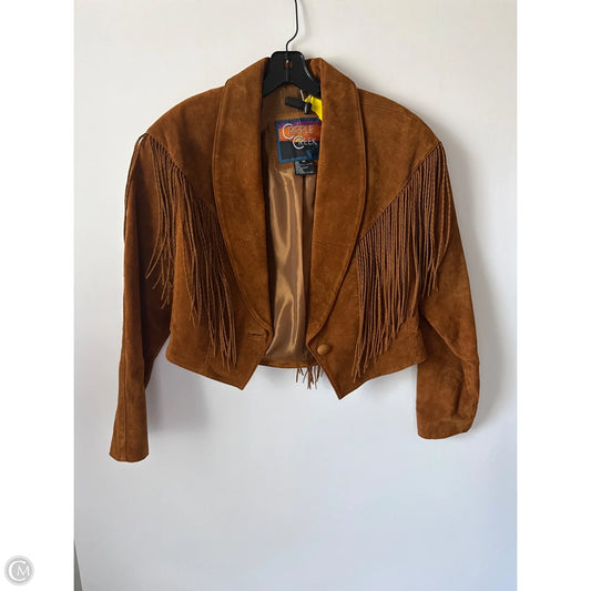 Jacket Leather By Clothes Mentor In Brown, Size: M