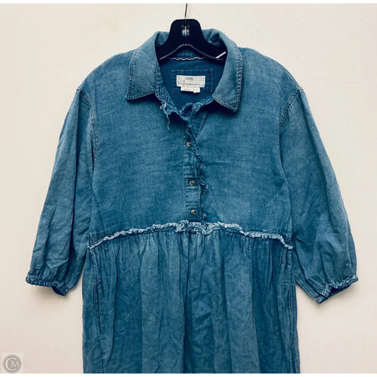 Dress Casual Midi By Anthropologie In Blue Denim, Size: S