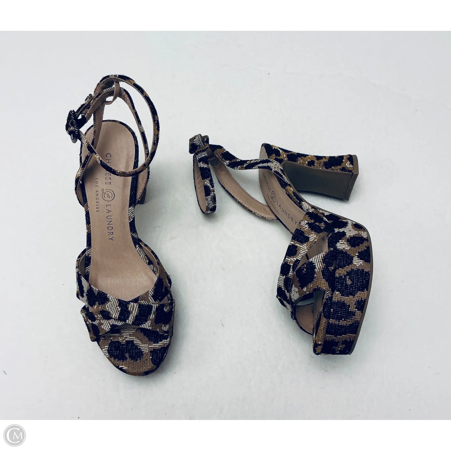 Sandals Heels Block By Chinese Laundry In Animal Print, Size: 7