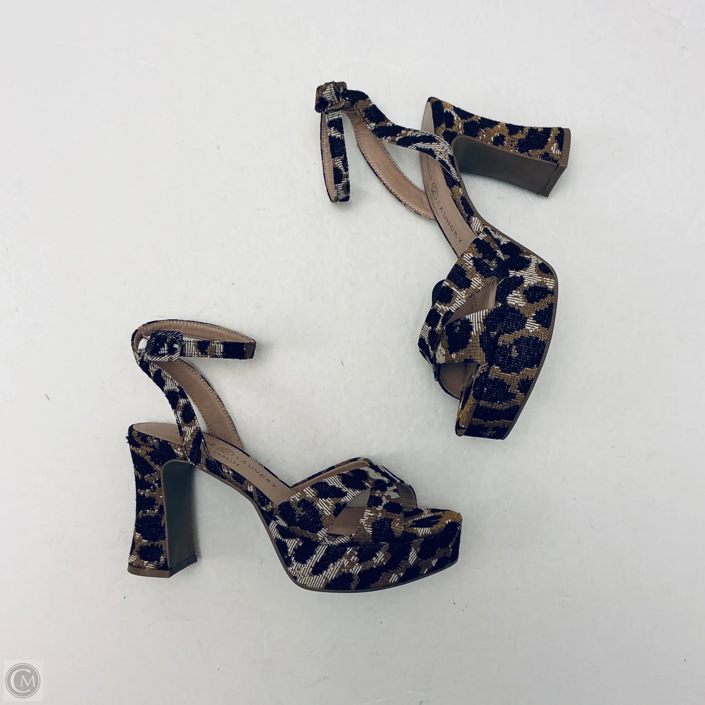 Sandals Heels Block By Chinese Laundry In Animal Print, Size: 7