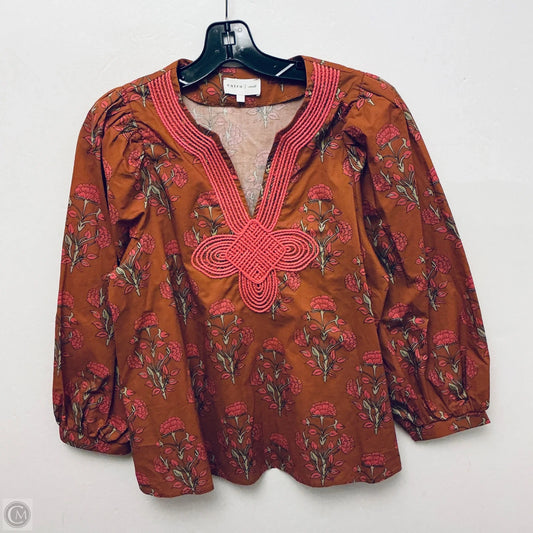 Top Long Sleeve By Entro In Geometric Pattern, Size: S