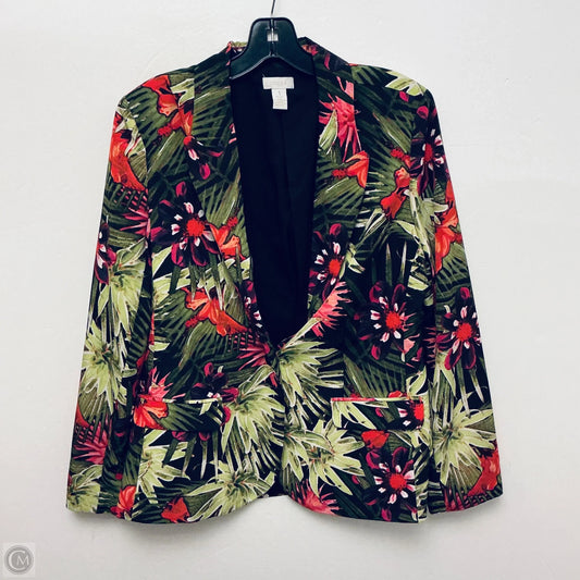 Blazer By Chicos In Floral Print, Size: M