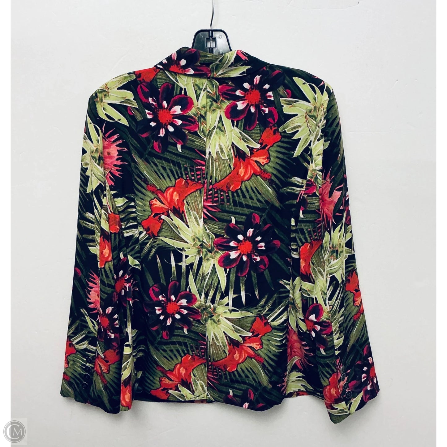 Blazer By Chicos In Floral Print, Size: M