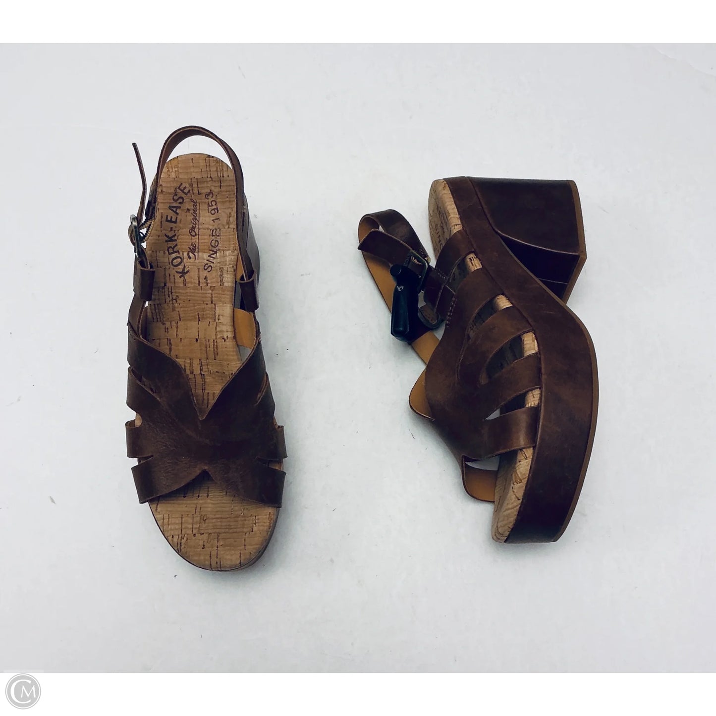 Sandals Heels Block By Kork Ease In Brown, Size: 6