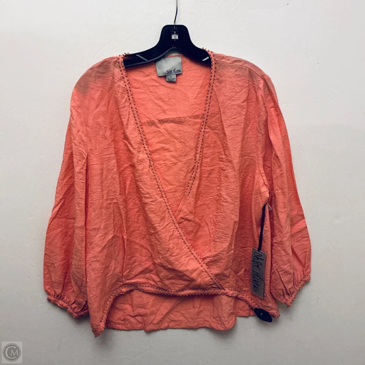 Top Long Sleeve Basic By Clothes Mentor In Orange, Size: S