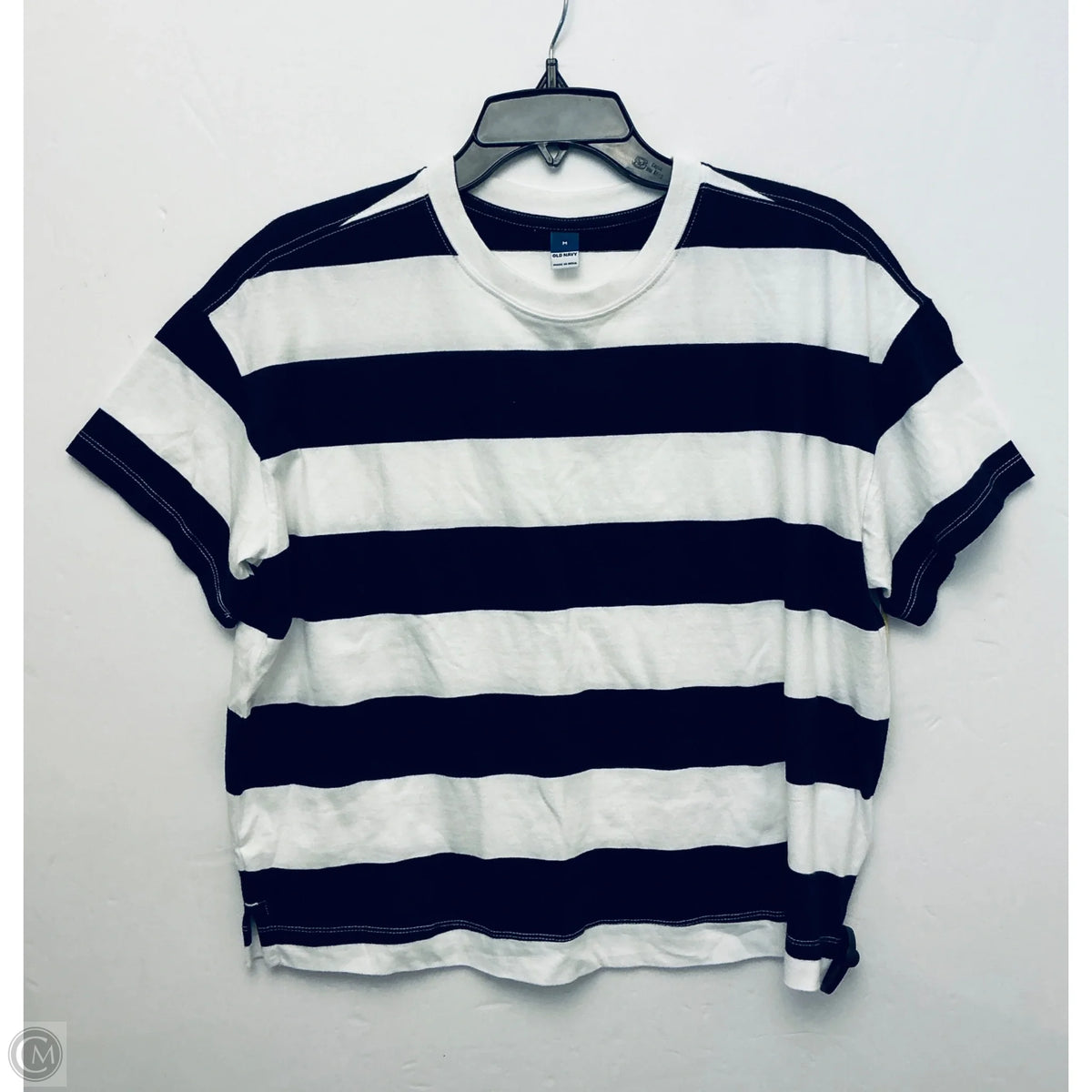 Top Short Sleeve By Old Navy In Striped Pattern, Size: M
