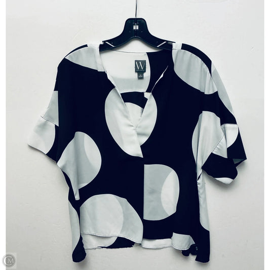 Top Short Sleeve By Worthington In Black & White, Size: M