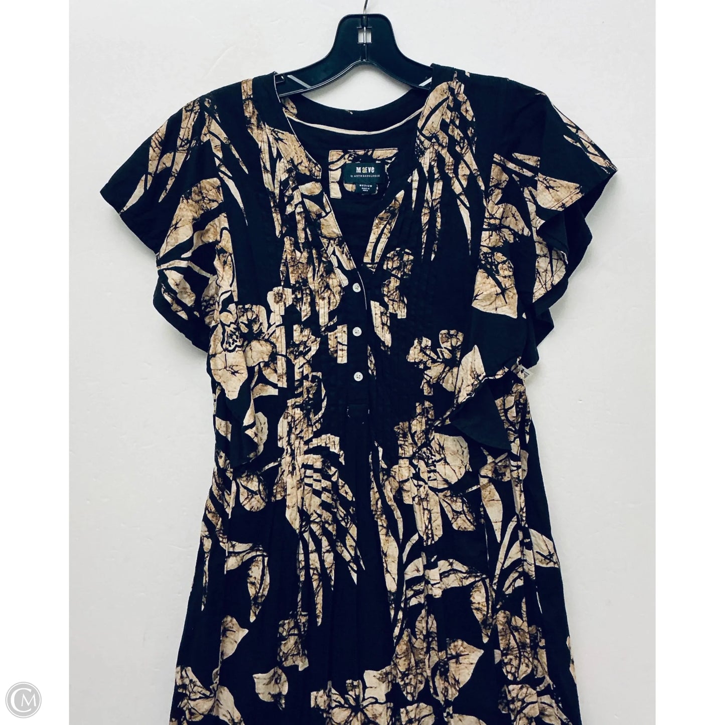 Dress Casual Midi By Maeve In Black & Brown, Size: M