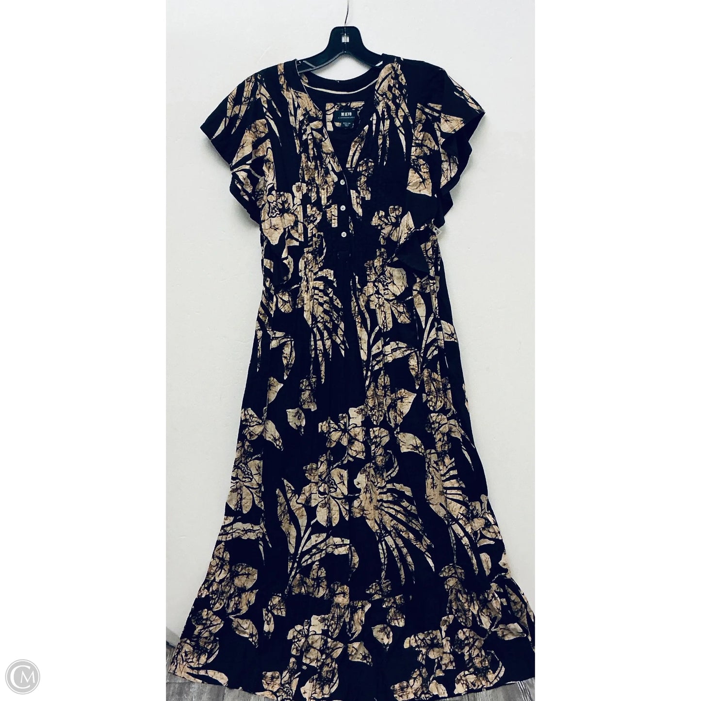 Dress Casual Midi By Maeve In Black & Brown, Size: M