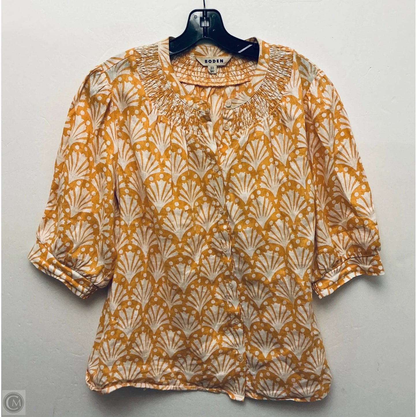 Top Short Sleeve By Boden In Yellow, Size: Xl
