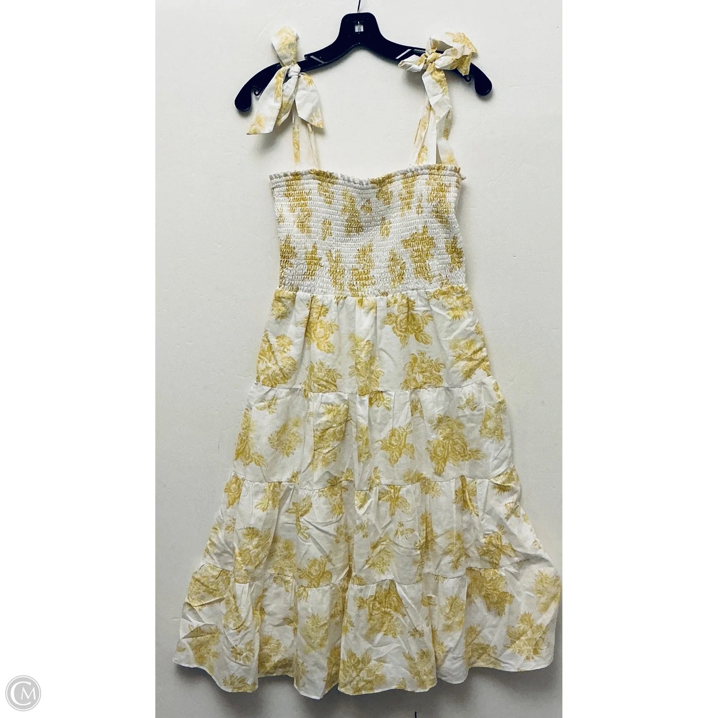 Dress Casual Short By Chelsea And Violet In White & Yellow, Size: S